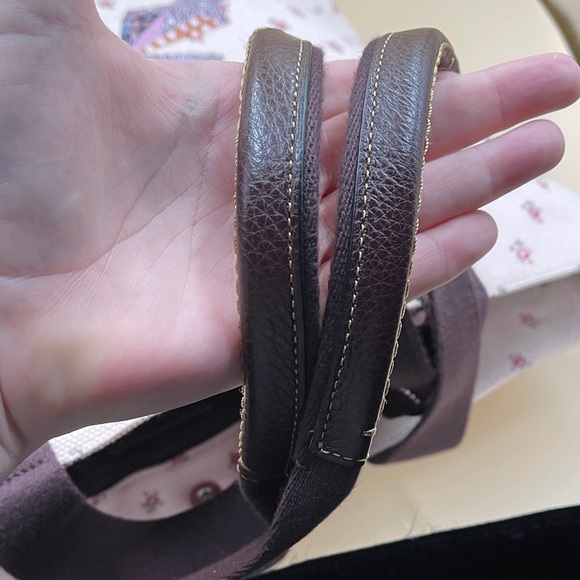 COACH Pink Floral Star Canvas Tote with Purple - Picture 9 of 12